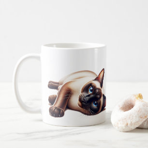 Siamese Cat, Cute Blue-Eyed Feline Coffee Mug