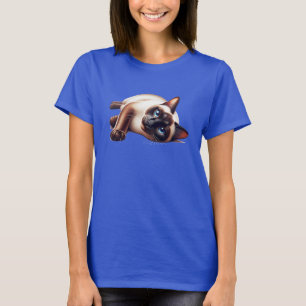 Siamese Cat, Cute Blue-Eyed Feline T-Shirt