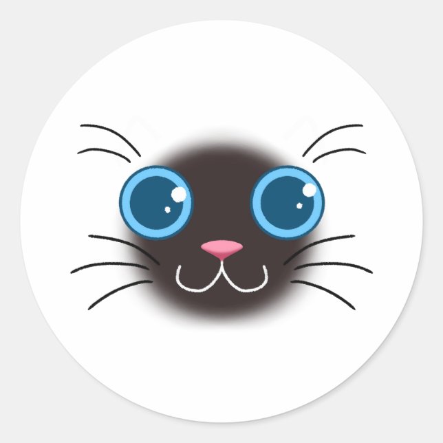 Siamese Cat Cute Sticker (Front)