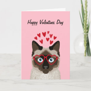 Siamese Cat - cute valentines love card
