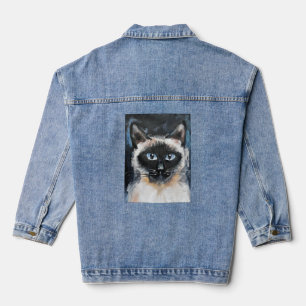 Siamese cat denim jacket