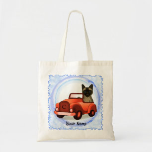 Siamese Cat Driving Car  Tote Bag