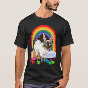 Siamese Cat Easter Eggs Bunny Rabbit T-Shirt
