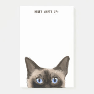 Siamese Cat   Editable Text   Here's What's Up Post-it Notes