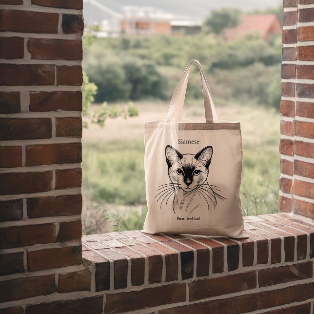 Siamese Cat – Elegant. Loyal. Loud. Tote Bag (Creator Uploaded)