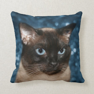 Siamese cat face cushion