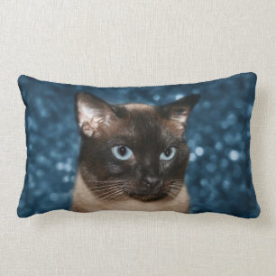 Siamese cat face lumbar cushion