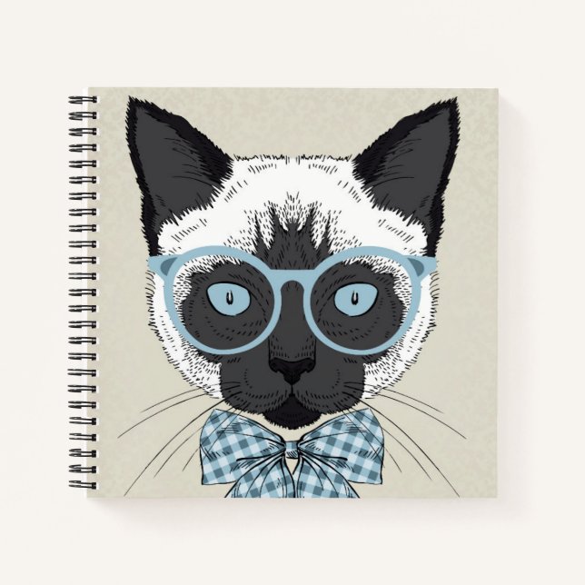 Siamese Cat Fashion Smart Notebook (Front)