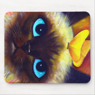 Siamese Cat Feline Painting - Mousepad