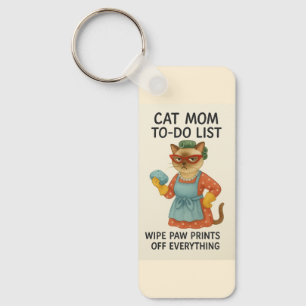 Siamese Cat Funny to do list for Cat lovers Key Ring