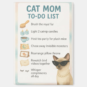 Siamese Cat Funny to do list for Cat lovers Magnet