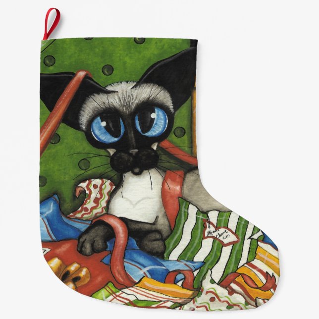 Siamese Cat Gift Stocking by Bihrle (Front)