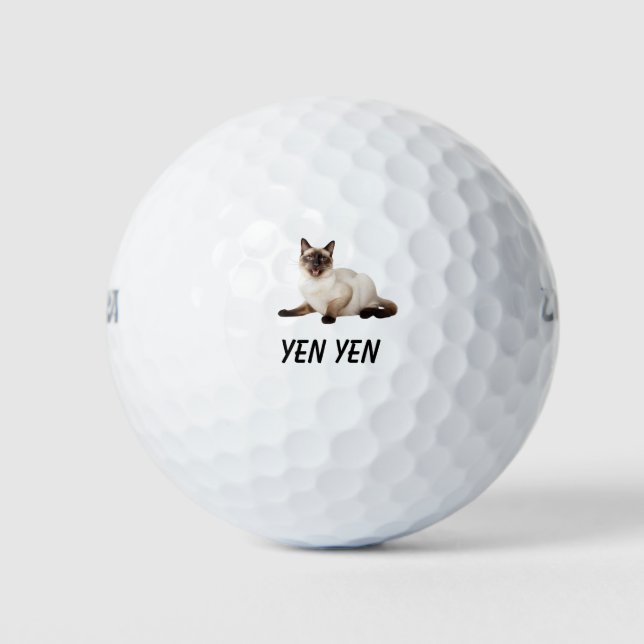 "Siamese Cat Golf Balls – Purrfect for Golf Lovers (Front)