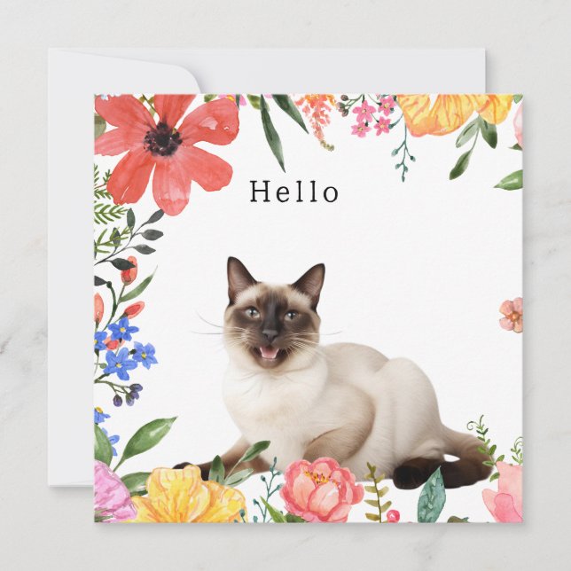 Siamese Cat Greeting  (Front)