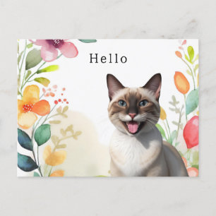 Siamese Cat Greeting Postcard