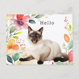 Siamese Cat Greeting Postcard