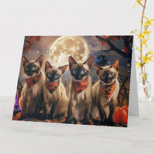 Siamese Cat Halloween Spooky Card