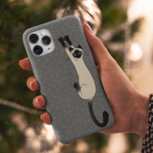 Siamese Cat Hanging On   Funny Cat iPhone 15 Pro Max Case
