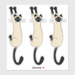 Siamese Cat Hanging On   Funny Cat Stickers