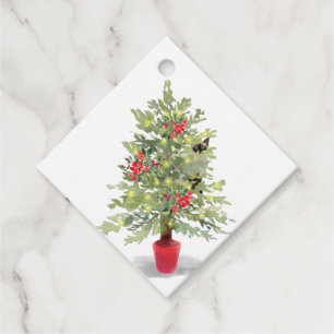 Siamese Cat in a Christmas Tree Gift Tags