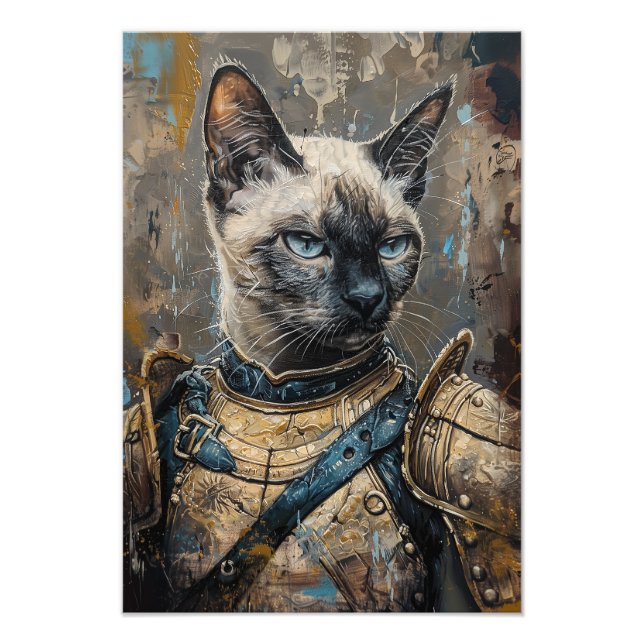 Siamese Cat in Armour Photo Print (Front)