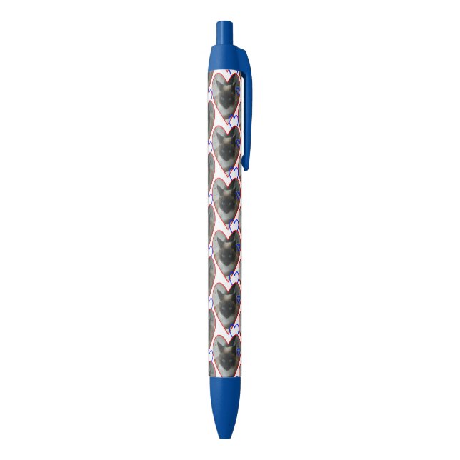 Siamese Cat in Heart Pattern Pen (Bottom (Vertical))