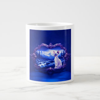 Siamese Cat In Scenic Frame Large Coffee Mug