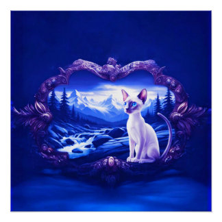 Siamese Cat In Scenic Frame Poster