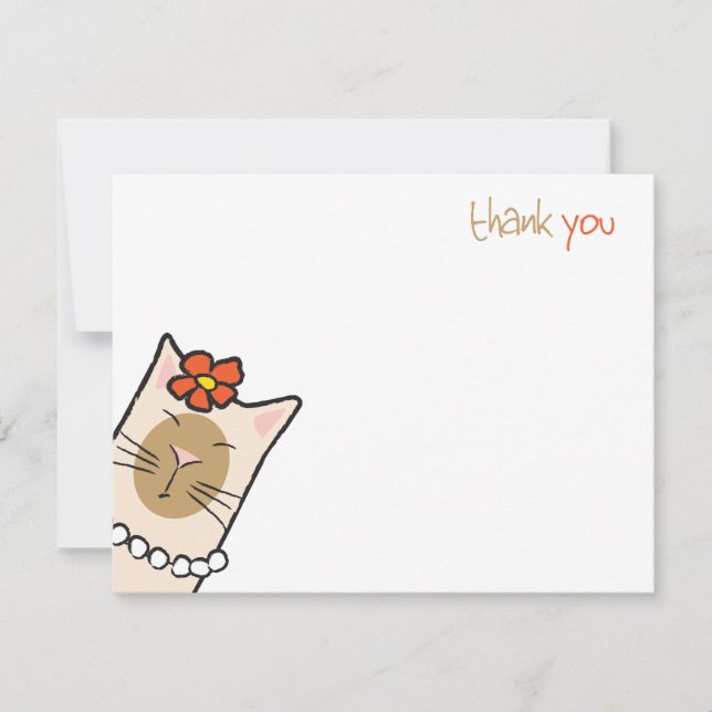 Siamese Cat Lover | Flat Thank You Note Cards (Front)