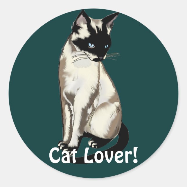 Siamese Cat Lover Gifts Classic Round Sticker (Front)
