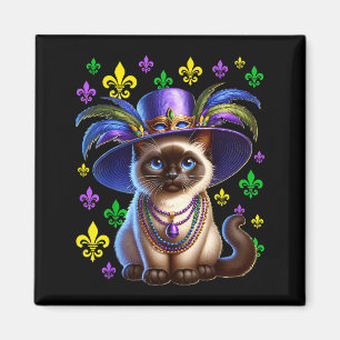 Siamese Cat Mardi Gras Siamese Cat Mardi Gras Magnet