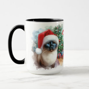 Siamese Cat Merry Christmas Coffee Mug Cup