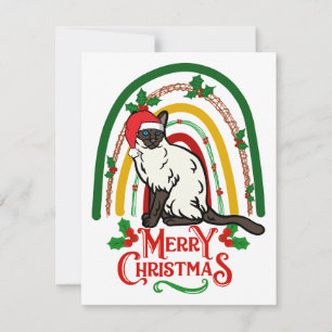 Siamese Cat Merry Christmas Holiday Card