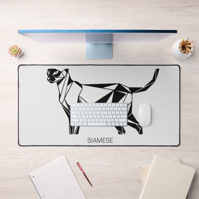 Siamese Cat Minimalist Geometric Art Desk Mat (Office 1)