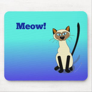Siamese Cat Mousepad (blue)