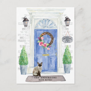 Siamese Cat Moving Announcement Postcard