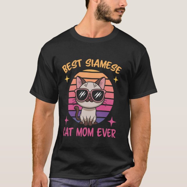 Siamese Cat Mum Funny Siamese Cat T-Shirt (Front)