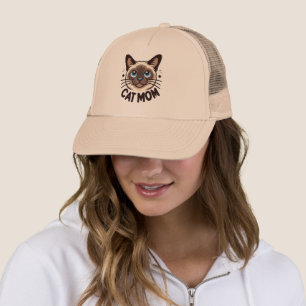 Siamese Cat Mum Mothers day Gift for Feline Lovers Trucker Hat