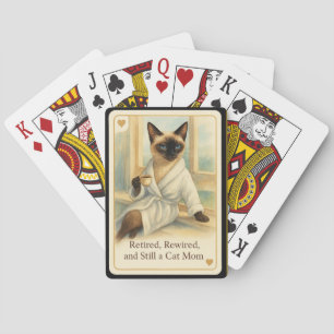 Siamese Cat Mum retirement Playing Cards