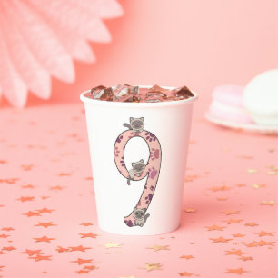 Siamese Cat Ninth Birthday For Kids Cats Paper Cup