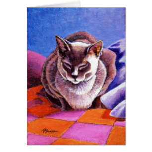 Siamese Cat on a Patchwork Quilt