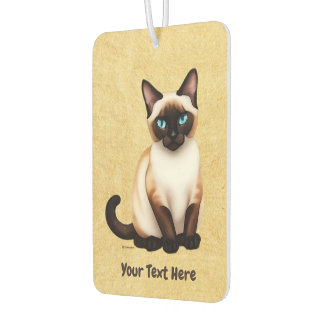 Siamese Cat On Old Paper Car Air Freshener