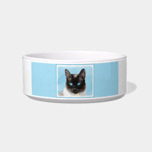 Siamese Cat Painting - Cute Original Cat Art Bowl