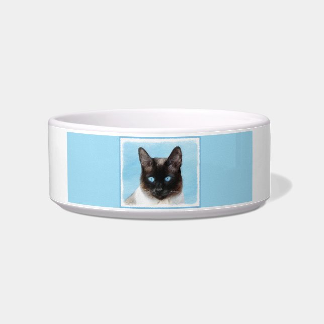 Siamese Cat Painting - Cute Original Cat Art Bowl (Right)