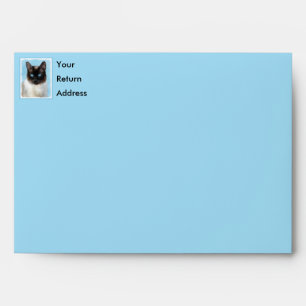 Siamese Cat Painting - Cute Original Cat Art Envelope