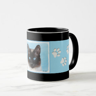 Siamese Cat Painting - Cute Original Cat Art Mug