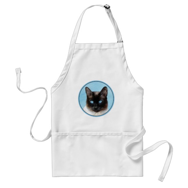 Siamese Cat Painting - Cute Original Cat Art Standard Apron (Front)