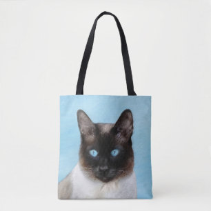 Siamese Cat Painting - Cute Original Cat Art Tote Bag