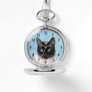 Siamese Cat Painting - Cute Original Cat Art Watch