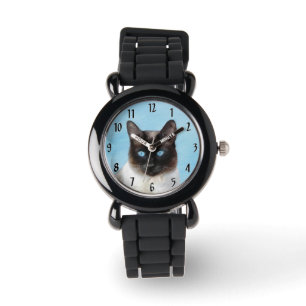 Siamese Cat Painting - Cute Original Cat Art Watch